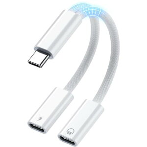 USB C - USB-CwbhtH [dA_v^[ 2-in-1^CvCI[fBIA_v^ PD 27W}[d ʘbyhOP[u iPhone 16 15 Pro Max Galaxy S24 S23 S22 S21ƌ݊܂ 