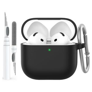 AirPods 4 �P�[�X �J�o�[ (2024) �\�t�g �V���R�[ AirPods ��4���� �P�[�X �N���[�j���O�L�b�g�t�� Apple AirPods 4 �t���{�f�B �ϏՌ��J�o�[ �X�L�� USB-C�[�d�P�[�X ���C�����X�[�d�Ή� ��������