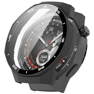 HUAWEI (�t�@�[�E�F�C) WATCH GT 5 Pro 46mm �J�o�[ HUAWEI WATCH GT 5 Pro 46mm �P�[�X �����^ PC+�K���X�f�� ��̌^ �t�@�[�E�F�C WATCH GT 5 Pro 46mm �P�[�X�Ή� �S�ʕی� �����^ �����ȒP �ϏՌ� �����ߗ� �w��