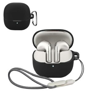 Xiaomi Buds 5 Pro �P�[�X �\�t�g �X�|�[�c �N�[�� �f�U�C�� �Ռ��z�� �h�� �h�o �y�� �����h�~ �̃t�b�N�𓋍ڂ��� �X�����\�t�g �P�[�X�J�o�[ Xiaomi Buds 5 Pro �J�o�[ (�u���b�N)