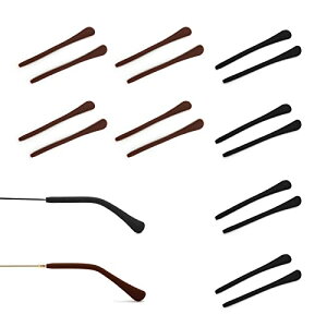 メガネ テンプル ヒント ツル 耳 パーツ 交換用 シリコン 丸穴 8ペア 眼鏡テンプル 耳が痛くない 滑り止め すり落ち防止 耳サックチューブ 交換用 修理ツール メガネ備品 男女兼用 ブラック (