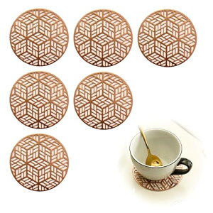 コースター コップ敷き PVCコースター 6枚セット 茶托 防汚 防水 断熱 保護コルク裏面 滑り止め 水洗い可能 北欧風 おしゃれ 食事 卓上飾り北欧風 家庭 オフィス用 新築祝い 贈り物 送料無料