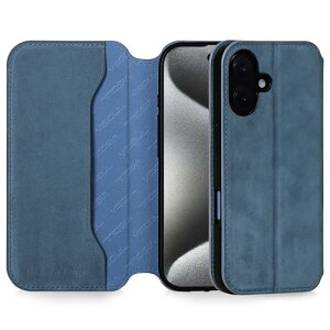 iPhone16 ケース 手帳型 本革 アイフォン16 手帳型ケース スマホケース レザーケース カード収納 携帯ケース 全面保護 マグネット MagSafe対応 柔軟なTPU ネイビー 送料無料