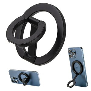 スマホリング マグセーフ リング magsafe対応 バンカーリング 両面マグネット スマホスタンド 角度調節可能 折り畳み 軽量 薄型 iPhone 16 / 15 / 14 / 13 / 12シリーズ Androidなど対応 横縦両立 簡単着