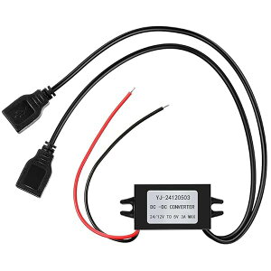 ԗp USBd|[g fA DCdϊRo[^[ 2 USB DC-DC d͕ϊ 12V / 24V To 5V 3A 15W _u J[ Ro[^ USBdA_v^ ~M[^ 