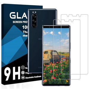 Xperia 5 ガラスフィルム エクスペリア 5 SO-01M SOV41 保護フィルム 硬度9H 気泡ゼロ 飛散防止 指紋防止 高感度 衝撃吸収 ラウンドエッジ加工 2枚液晶フィルム 送料無料
