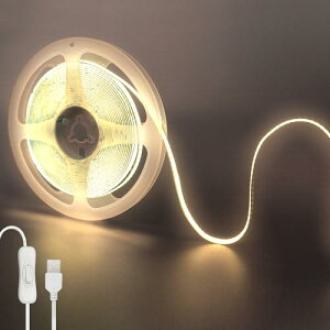 e[vCg 5V COB LEDXgbvCg XCb`t 2M i`zCg 4000K LED320/M 8mm hIP20 1M USBXCb`P[u DIY ƒ̃CeAp 