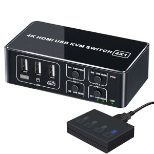 HDMI KVMXCb` p\Rؑ֊ 41o 4K60Hz 4|[g (PC4p) L[{[h }EX j^[L A~f HDMI2.0 HDCP2.2Ή zbgL[ USBP[ut