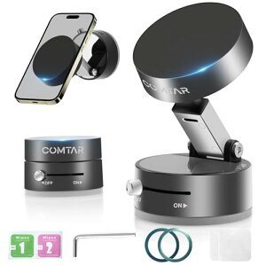 スマホホルダー 車載 マグネットスタンド スマホマグネットスタンド 真空吸着式 折りたたみ式 多角度調整機能 携帯スタン ド 車載スマホホルダー 真空 iPhone Android対応 ブラック真空吸 着式