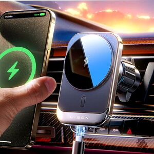 マグセーフ充電器 車 充電ホルダー スマホスタンド 0.1秒吸着 マグネット 車用スマホホルダー スマホホルダー 車 15 Wワイヤレス 安定性アップ 車載スマホホルダー エアコン吹き出し口 超強