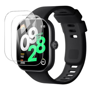 Xiaomi Redmi Watch 4 ��p �X�N���[���ی�t�B���� (2������) �����K���X �t���ی�t�B���� ����0.33mm 2.5D �d�x9H �S�ʕی� �ώw�� ������ �����ߗ� ���{���Ɏq�f�ލ̗p ��U�h�~���� Xiaomi Redmi Watch 4