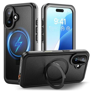 iPhone 16 Plus�p �P�[�X �h�� �B���X�^���h�P�[�X IP68�K�i ��F�� / �ϏՌ� / ����~�� / �h�o / �h�� / �����B�e / QI�[�d / ���^ / �X�g���b�v�t�� �t���O���ȒP �S�ʕی�̃A�C�t�H�� 16 �v���X�h��