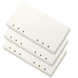 手帳リフィル システム手帳 A6サイズ 45枚*3冊 6穴 システム手帳用 滑らかな書き心地 ルーズリーフ用 バインダー用 詰め替え用紙 (ライン紙) 送料無料