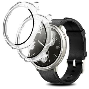 Amazfit Active 2 �P�[�X �J�o�[ �K���X�t�B���� ��̌^ �S�ʕی� �����ߗ� �����x�^�b�` �Ռ��z�� �y�� �w��h�~ �h���h�o (�N���A*2) [2���Z�b�g] ��������