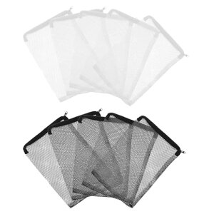フィルターバッグ メッシュ 袋 10枚(5黒+5白) 30*20cm アクアリウム 水槽 フィルターネット 熱帯魚 水草 水槽 レイアウト インテリア 濾材 ろ材