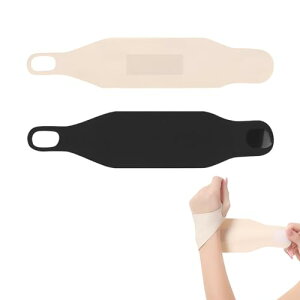 手首 サポーター 親指の固定 薄手 左右兼用 やわらかい 肌に親しむ スポーツ 作業 家事 子育て 筋トレ パソコン / スマホ操作 男女兼用(2枚組) (ブラック+ベージュ) 送料無料