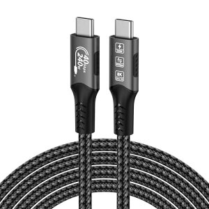USB4 P[u Thunderbolt 4Ή PD 3.1 [EPR 240W[d / 40Gbpsf[^] / 8K@60Hzfo] T_[{g 3/4Ή o USB C P[u MacBook iPad Pro eGPU SSDȂType C@Ή (O[ƃubN 1.8m) 