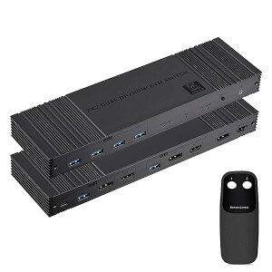 HDMI Displayport KVM 8K@60Hz HDMI fBXvC|[g KVM XCb` 2 PC 2 j^[ HDMI 2.1 DP 1.4 T|[g 2 ̃p\R 2 ̃j^[ 4  USB 3.0 foCXL IR [gt