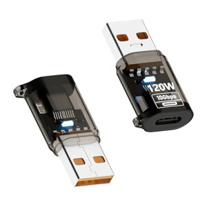 USB A USB Cアダプター 10Gbps USB CメスUSBオスアダプター OTG高速充電iPhone 16 / 15 RO iPad Air AirPodsなどに対応 ブラック 2個パック 送料無料