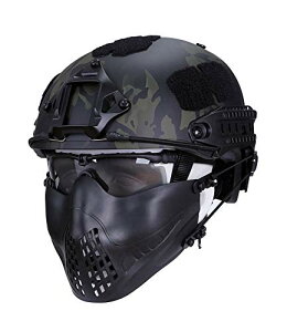 フェイスガード サバゲー装備 2WAY FASTヘルメットに装着 3バンド式 安定 曇らない 通気性良 男女兼用 タクティカル タクティカルギア