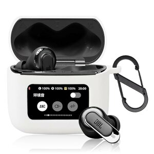 TOUR PRO 3 ケース 保護ケース イヤホンケース カバー 耐衝撃 キズ防止 カラビナ付き 柔らかい 紛失防止 シリコン素材 軽量 装着充電可能 tpur pro 3 用 保護カバー (白) 送料無料