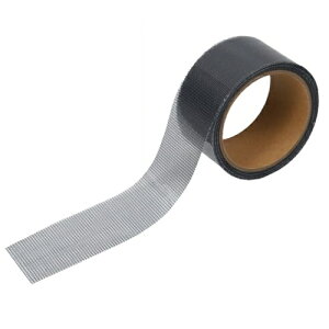 網戸 補修テープ 穴あき 破れ 強力粘着 メッシュ 修理 DIY サッシ枠 虫対策 侵入防止 5cm×5m (グレー)