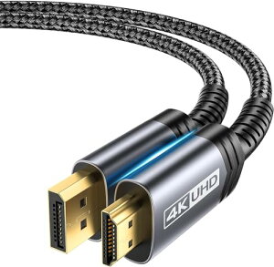 DisplayPort HDMI ϊP[u 2M 4K@30Hz 2K@120Hz fBXvC|[gHDMI ϊ [tɔΉ] HP j^[ȂǓKp (ubN) 