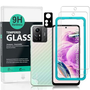Xiaomi Redmi Note 12S 4G یtB XN[veN^[ KX 2 JYveN^[ 1  J[{t@Co[tB 1 wǂݎ tȒP (6.43C`) 