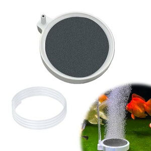 エアーストーン 水槽空気石 丸形 細かい泡 静音 低圧 霧化 水族館 熱帯魚 金魚 メダカ 水槽 飼育 水槽用 エアーストーン (魚タンク ポンプ 酸素補給 シリコンチューブ1本付き)