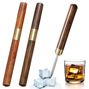 アイスピック 2個入 氷割り かき氷 砕氷道具 黒檀アイスピック アイスピック氷割り 木製ハンドル ステンレス鋼 保護キャップ付き カバー付き 滑り止め キャンプ キッチン バーテンダー ピク