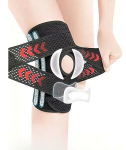 膝サポーター スポーツ しっかり固定 薄手 V字ベルト 膝パット 膝固定 メッシュ 蒸れない 高通気性 ランニング 登山 ゴルフ 日常生活 1枚入り(L)