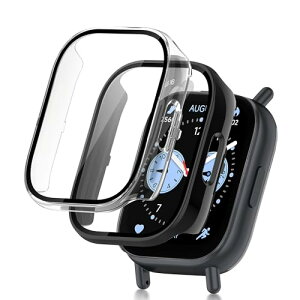 Redmi Watch 5 LitepیP[X PCt[ + KXtB ̉  ϏՌ [d\t[Jo[ (NA+ubN) [2] 