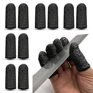 指保護サック 防刃 耐切創 指保護 レベル5 仕事用 指先の危険作業に 指先保護サック 10枚 (ブラック) 送料無料