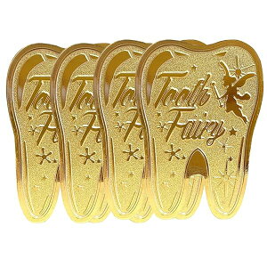歯の妖精コイン Tooth Fairy Coin 歯形 子供の歯の生え変わり期 金貨体験 歯の妖精 記念 プレゼント ギフト 記念コイン コレクション 4枚セット 送料無料
