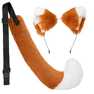カチューシャ しっぽ きつね きつね耳 ダンス 耳 しっぽ 2点セット 狐耳 コスプレ ふわふわ きつね 仮装 コスチューム