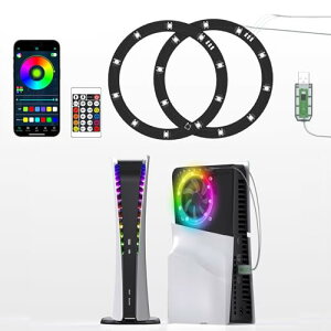 PS5 OCg RGB LED Cg 8[hݒ 400ȏ̑I PS5 / PS5 Slim / PS5 Pro{̗pOCg ps5 Ӌ@ ԐڏƖ y ͋C USBd R tȒP 