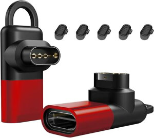 Garminガーミン 変換アダプター アダプター*1個+防塵プラグ 充電ポート用*5個+ストラップ*1個 適合GarminApproach S70 / ForeAthlete 945 / Fenix / Instinct2 用変換マイクロ 急速充電 コンパクト 持ち運び便利