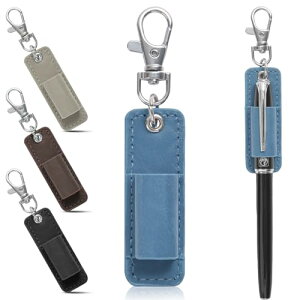 ペンホルダー 1本差し ペンホルダー ペン立て ポータブルペンホルダー PUレザー ペンホルダーメガネホルダー シンプル ボールペン ペンケース シルバー金具タイプ ミニモデル メガネホルダ