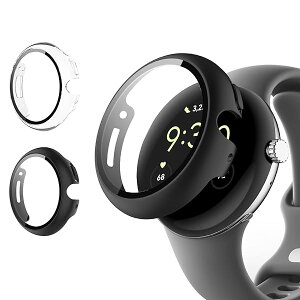Google Pixel Watch 3 45mm P[X ی KXtB ̌^ Jo[ X}[gEHb` 3DȖʋtB GbW^b` hC菝 hՌ h~ Sʕی EȒP [ubN+NA] 