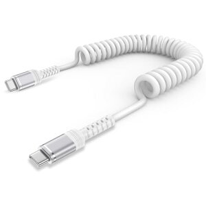 USB C ケーブル 20W 急速充電 1.2M コイル型 タイプc ケーブル 伸縮 高耐久 c c 充電コード 断線防止 type-c 伸びる CarPlay対応 カール 車用 iPhone16 15 / Galaxy S25 / iPad / Sony Xperia等Type-C機器対応 (ホワイト