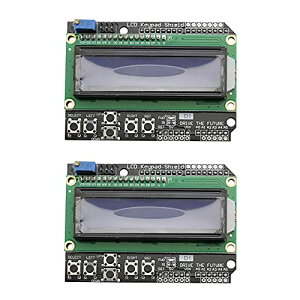 DC 5V 1602 LCD �L�[�p�b�h �f�B�X�v���C �V�[���h �u���[ �o�b�N���C�g�� Arduino�ɑΉ� 2��