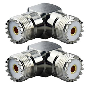 M型コネクタ Mメス-メス M型変換コネクタ L型ライトアングル UHFメス SO23 MJ-MJコネクタ 中継コネクタアダプタ M型同軸ケーブル延長用 2個 送料無料