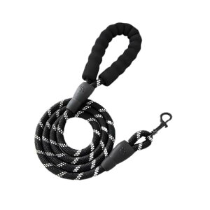 犬 リード 持ちやすい スポンジハンドル 丈夫 ロープ 150X1.2cm 夜間 反射 小型犬 中型犬 大型犬用リード しつけ 訓練