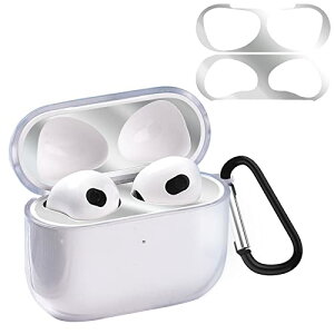 AirPods 3 �P�[�XAirPods ��3���� �\�t�gTPU�f�� �P�[�X ������ �h�o �����h�~ �ϏՌ� �S�ʕی�J�o�[ [�_�X�g�K�[�h�t��] �ی�P�[�X �J���r�i�t�� AirPods 3 �ی�P�[�X(�N���A)