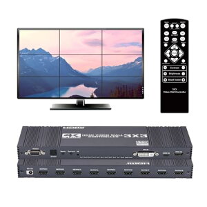 3x3 HDMI rfIEH[Rg[[ 4K@30Hz HDfBXvC 1920x1080P 60Hz DVI USB-C RS232 f 9 HDMI o Rt  90°/180°/270°]؂ւ 13̃fBXvC[h3x3 1x1 1x2 1x3 1