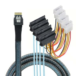 SAS 4.0 SFF-8654 4i 38 s zXg RAID  4 SAS 29 s SFF-8482 ^[Qbg n[h fBXN t@AEg RAID P[u 1  4 Xvb^[ P[u XC (100 cm)