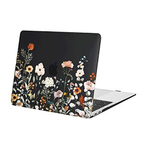 MacBook Air 13インチ Retina Display付き A2337 M1 A2179 A1932 専用 2022 2021 2020 2019 2018 プラスチック ガーデンの花 ハードケース 薄型 耐衝撃 保護 シェルカバー (ブラック)