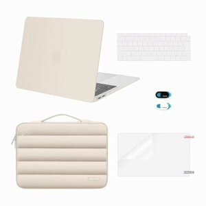 MacBook Air 13インチ ケース 2021 2020 2019 2018発売 A2337 M1 A2179 A1932 (プラスチック) シェルケース & フリースリーブバッグ & (日本語 JIS配列) キーボードカバー & ウェブカメラカバー & 液晶保護フィル