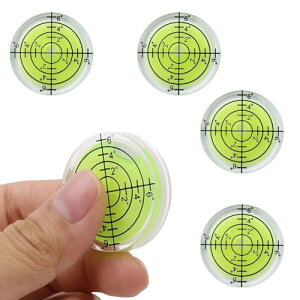 ミニ 水平器 水準器 32mm 小型 丸形 メモリ アナログ 傾斜 測定 目盛り付き 工具 取り付け 透明 精度高い 水平校正用 机器安装用 4個入 (4個 32*7mm)