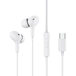 Type C 有線 イヤホン 通話可能 音量調節 騒音低減 コンパクト 携帯に便利 iPad Xperia Galaxy Android などUSB-Cジャック搭載のデバイスに対応 白 送料無料